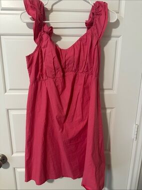 Sim & Sam Bright Pink Ruffled Strap Sundress